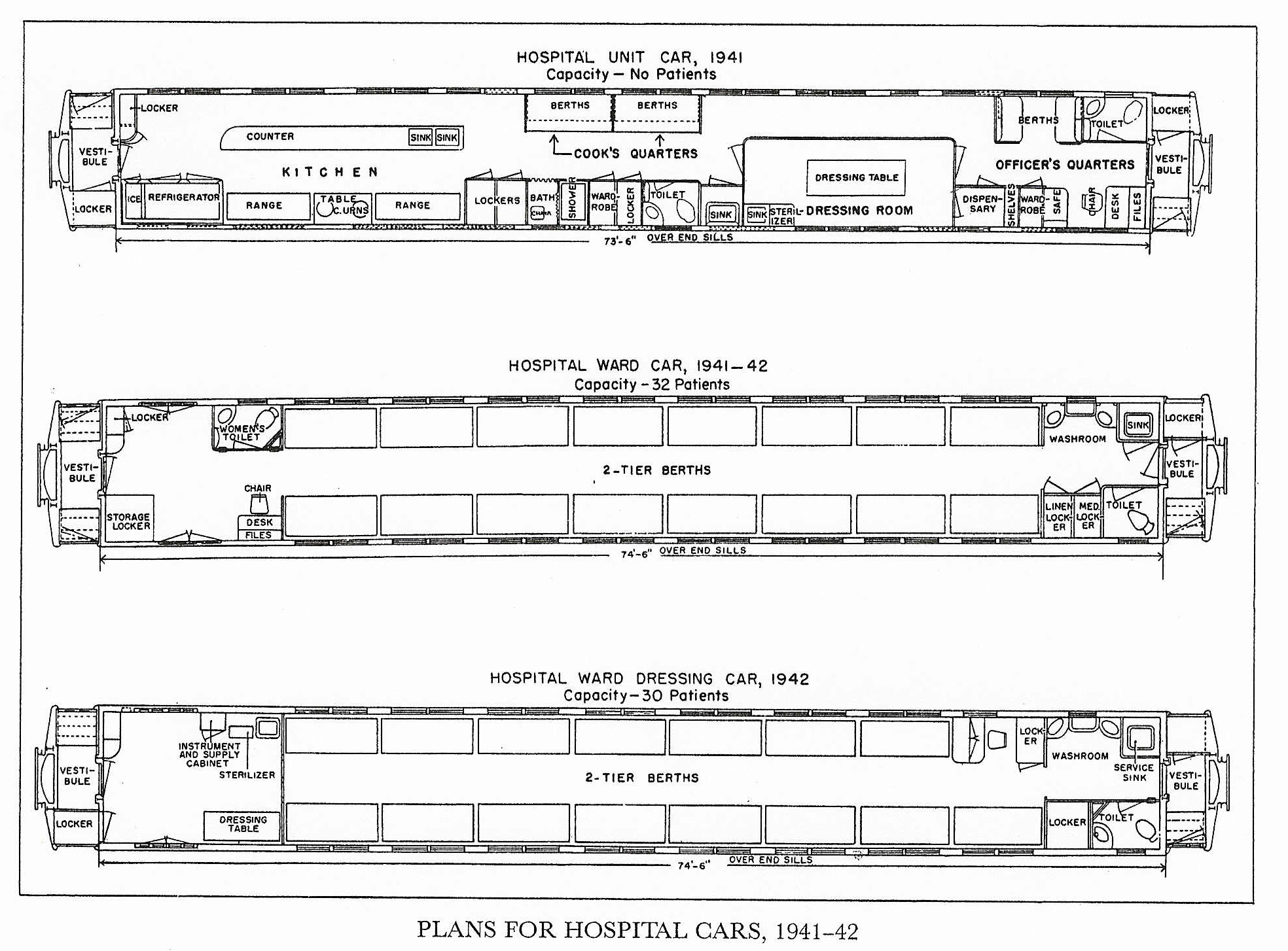 Floor plans of hospital cars