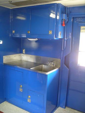 Receiving area in hospital car