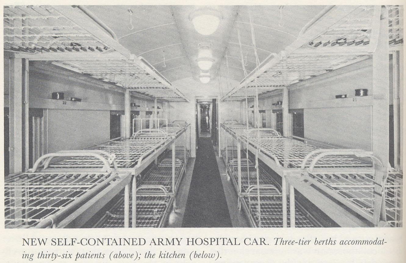 View of ward in Army hospital car