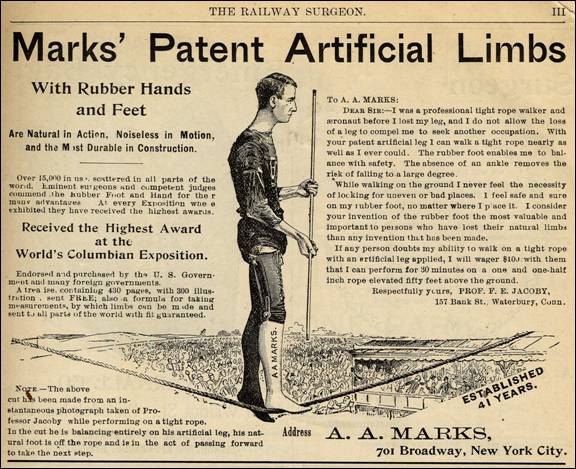 Ad for artificial limbs